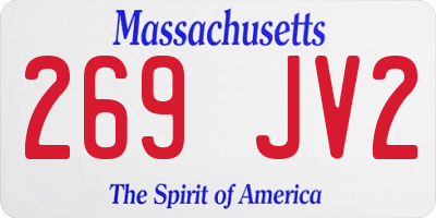 MA license plate 269JV2