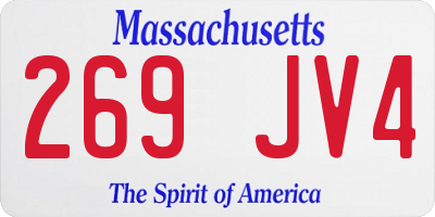 MA license plate 269JV4