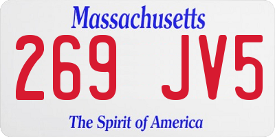 MA license plate 269JV5