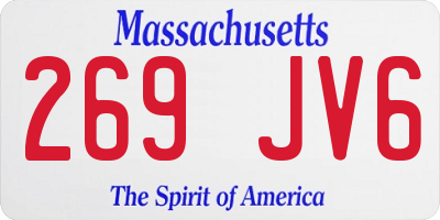 MA license plate 269JV6
