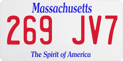 MA license plate 269JV7