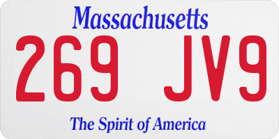 MA license plate 269JV9