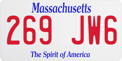 MA license plate 269JW6