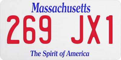 MA license plate 269JX1