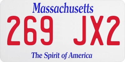 MA license plate 269JX2