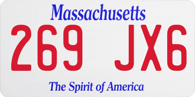 MA license plate 269JX6