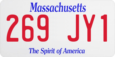 MA license plate 269JY1
