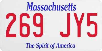 MA license plate 269JY5