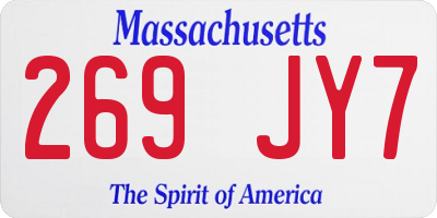 MA license plate 269JY7
