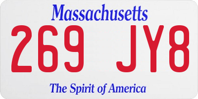 MA license plate 269JY8