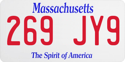 MA license plate 269JY9