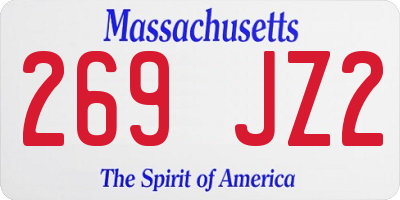 MA license plate 269JZ2