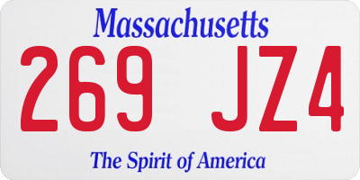 MA license plate 269JZ4