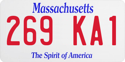MA license plate 269KA1