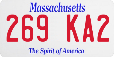 MA license plate 269KA2