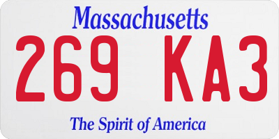 MA license plate 269KA3