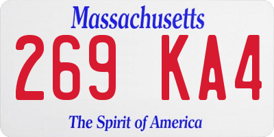 MA license plate 269KA4