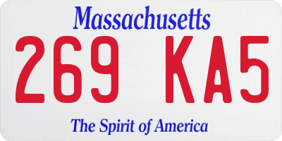 MA license plate 269KA5