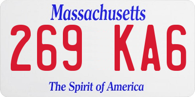 MA license plate 269KA6