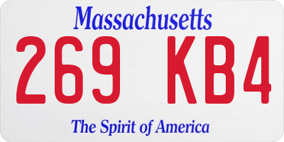 MA license plate 269KB4