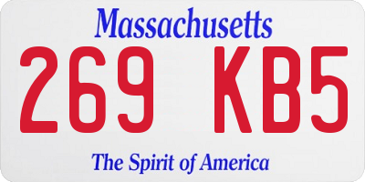 MA license plate 269KB5