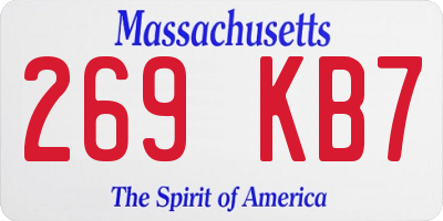 MA license plate 269KB7