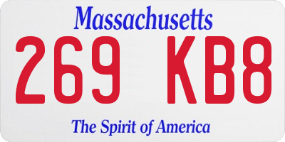 MA license plate 269KB8