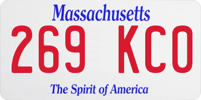 MA license plate 269KC0
