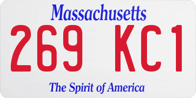 MA license plate 269KC1
