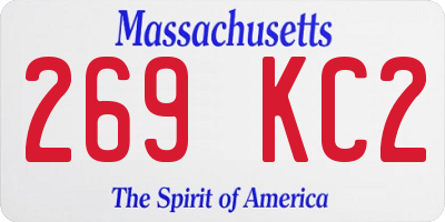 MA license plate 269KC2