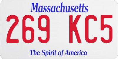 MA license plate 269KC5