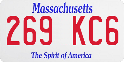 MA license plate 269KC6