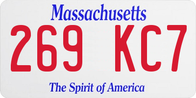 MA license plate 269KC7
