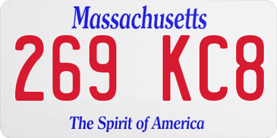 MA license plate 269KC8