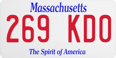 MA license plate 269KD0