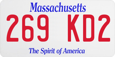 MA license plate 269KD2