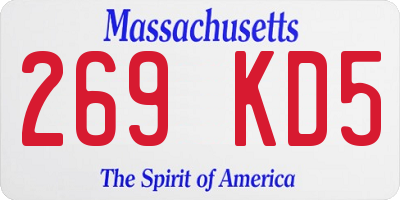 MA license plate 269KD5