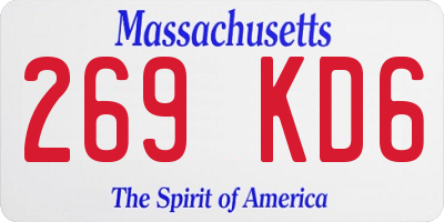 MA license plate 269KD6
