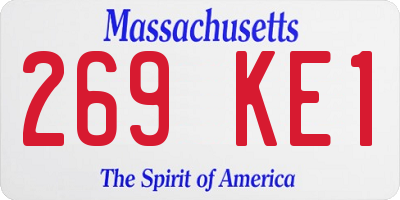 MA license plate 269KE1
