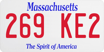 MA license plate 269KE2