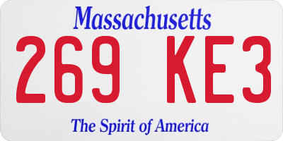 MA license plate 269KE3