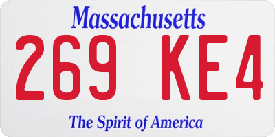 MA license plate 269KE4