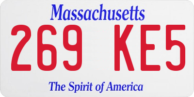 MA license plate 269KE5