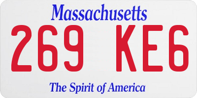 MA license plate 269KE6