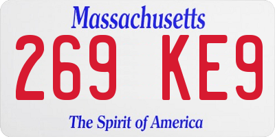 MA license plate 269KE9
