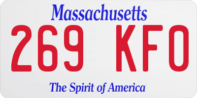 MA license plate 269KF0