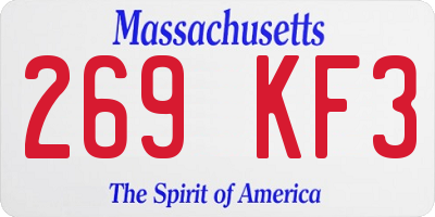 MA license plate 269KF3
