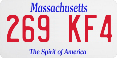 MA license plate 269KF4