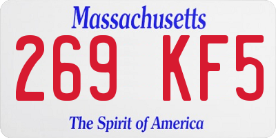 MA license plate 269KF5