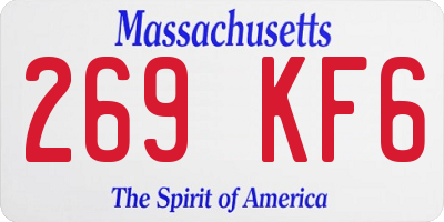 MA license plate 269KF6